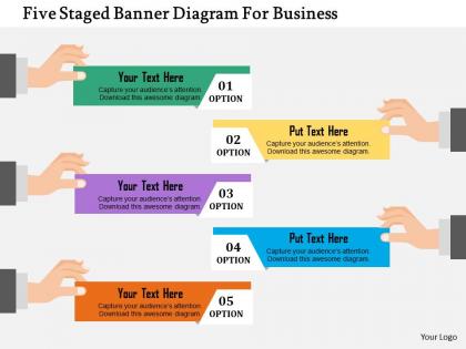 Five staged banner diagram for business flat powerpoint design