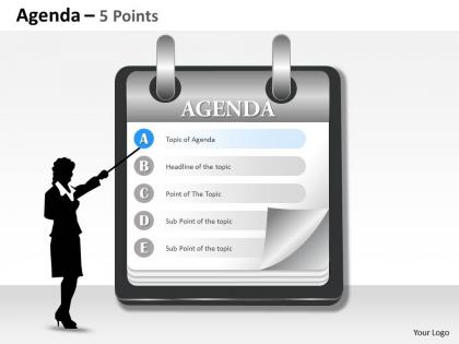 Five staged business agenda display 0214