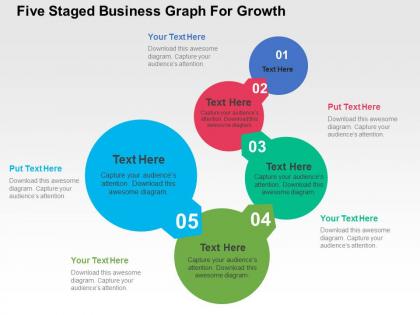Five staged business graph for growth flat powerpoint design