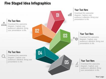 Five staged idea infographics powerpoint template