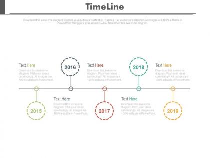 Five staged sequential timeline for business achievement powerpoint slides