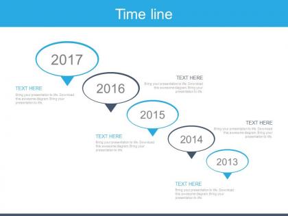 Five staged sequential timeline for business powerpoint slides