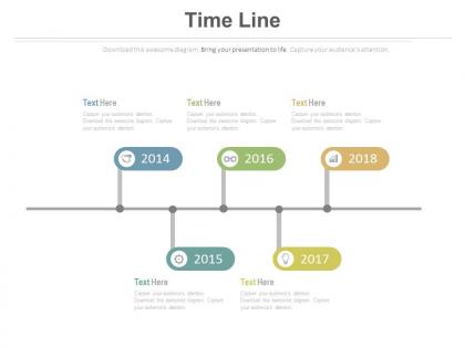 Five staged sequential timeline for sales powerpoint slides