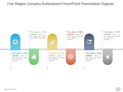 Five stages company achievement powerpoint presentation diagram