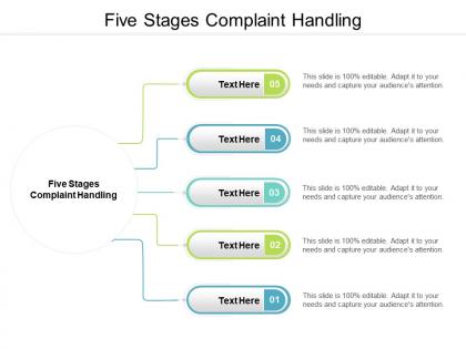 Five stages complaint handling ppt powerpoint presentation icon skills cpb
