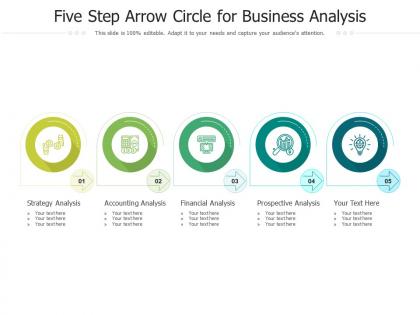 Five step arrow circle for business analysis