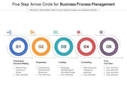 Five step arrow circle for business process management