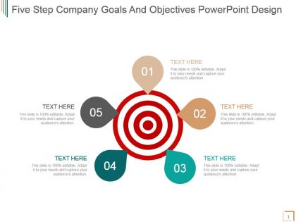 Five step company goals and objectives powerpoint design