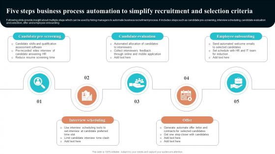 Five Steps Business Process Automation To Simplify Recruitment And Selection Criteria