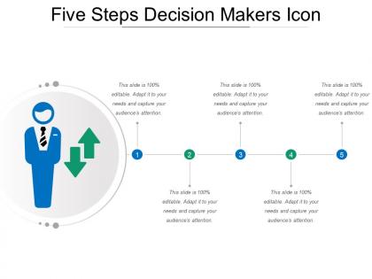Five steps decision makers icon