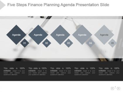 Five steps finance planning agenda presentation slide