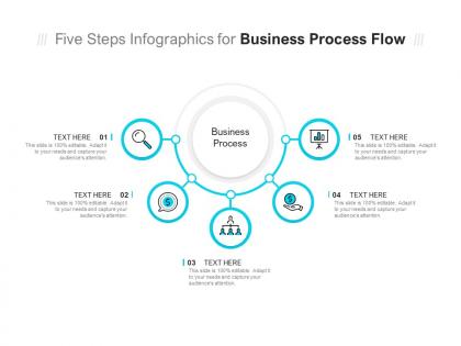Five steps infographics for business process flow