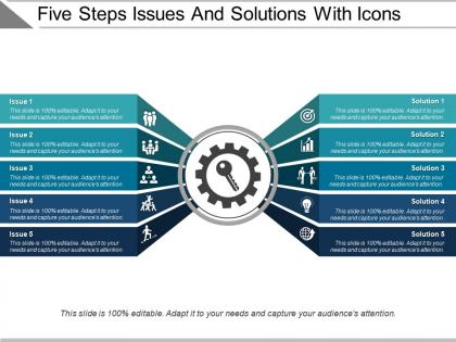 Five steps issues and solutions with icons