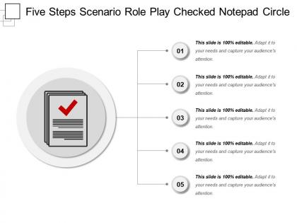 Five steps scenario role play checked notepad circle