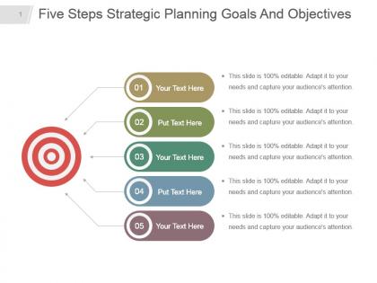 Five steps strategic planning goals and objectives powerpoint design