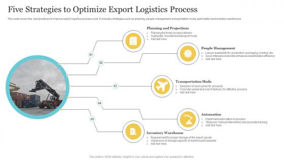 Five Strategies To Optimize Export Logistics Process