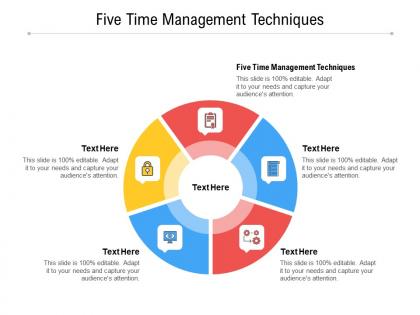 Five time management techniques ppt powerpoint presentation model guide cpb