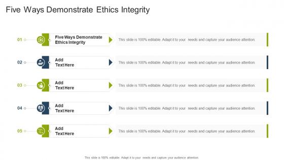 Five Ways Demonstrate Ethics Integrity In Powerpoint And Google Slides Cpb