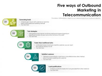 Five ways of outbound marketing in telecommunication