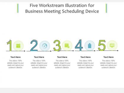 Five workstream illustration for business meeting scheduling device infographic template