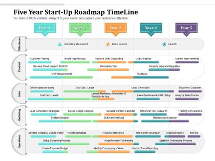 Five year start up roadmap timeline