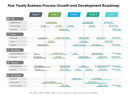 Five yearly business process growth and development roadmap