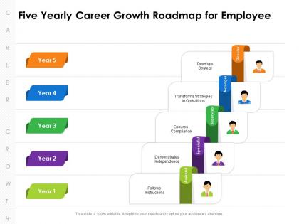 Five yearly career growth roadmap for employee