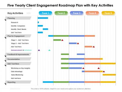 Five yearly client engagement roadmap plan with key activities