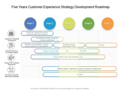 Five years customer experience strategy development roadmap
