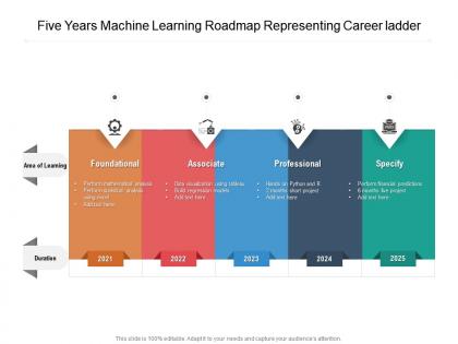 Five years machine learning roadmap representing career ladder