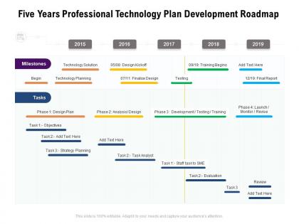 Five years professional technology plan development roadmap