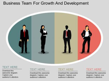 Fj business team for growth and development flat powerpoint design