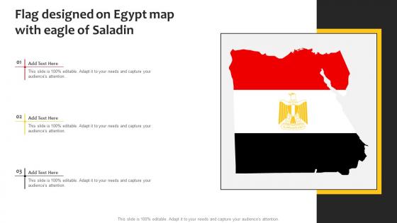 Flag Designed On Egypt Map With Eagle Of Saladin