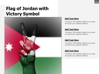 Flag of jordan with victory symbol