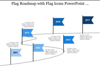 Flag roadmap with flag icons powerpoint presentation examples