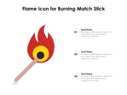 Flame icon for burning match stick