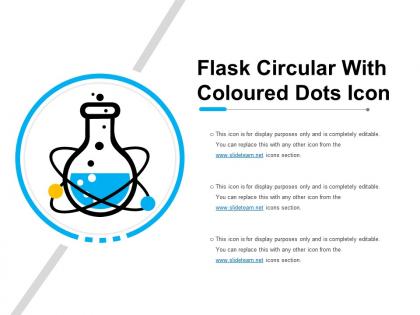 Flask circular with coloured dots icon