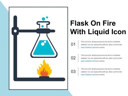 Flask on fire with liquid icon