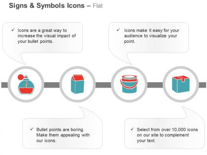 Flask packet bucket carton ppt icons graphics
