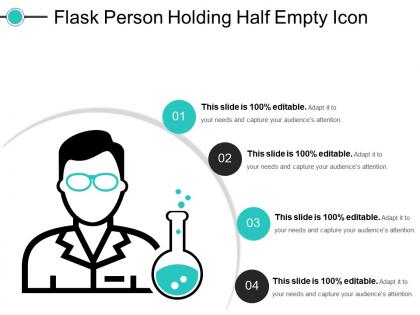 Flask person holding half empty icon
