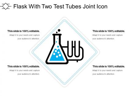 Flask with two test tubes joint icon