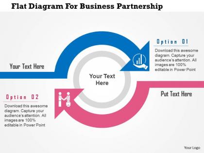 Flat diagram for business partnership flat powerpoint design