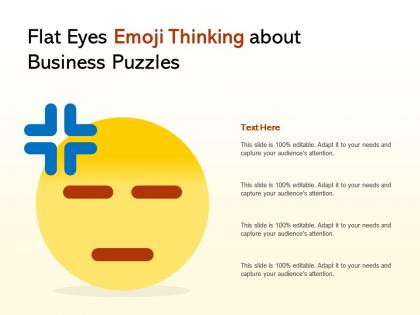 Flat eyes emoji thinking about business puzzles