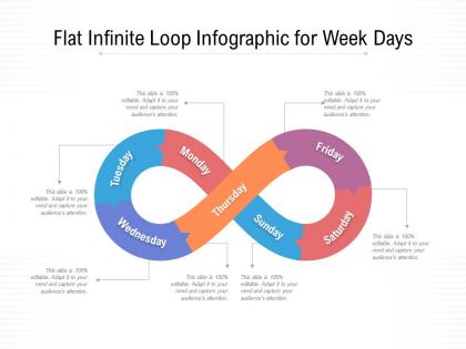 Flat infinite loop infographic for week days