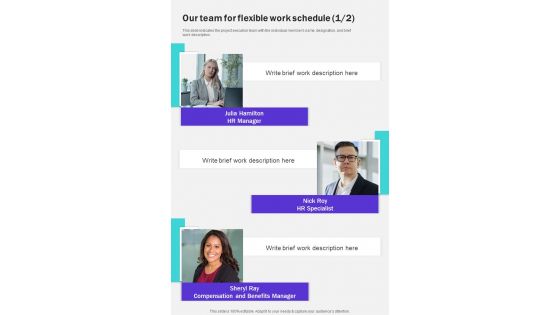 Flexible Work Schedule For Our Team One Pager Sample Example Document