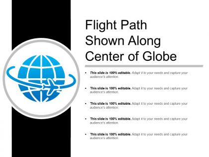Flight path shown along center of globe