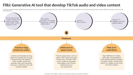Fliki Generative AI Tool That Develop Tiktok Curated List Of Well Performing Generative AI SS V