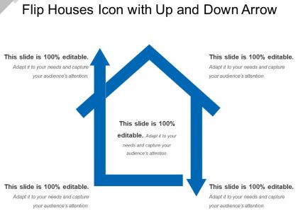 Flip houses icon with up and down arrow