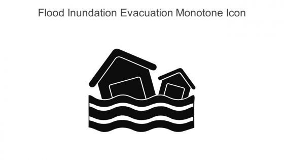 Flood Inundation Evacuation Monotone Icon In Powerpoint Pptx Png And Editable Eps Format