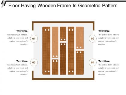 Floor having wooden frame in geometric pattern